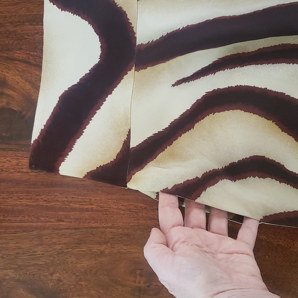 Lauren RALPH LAUREN Silk Animal Print A‑Line Skirt Brown Tan Flowy SIZE 10 - Picture 10 of 10